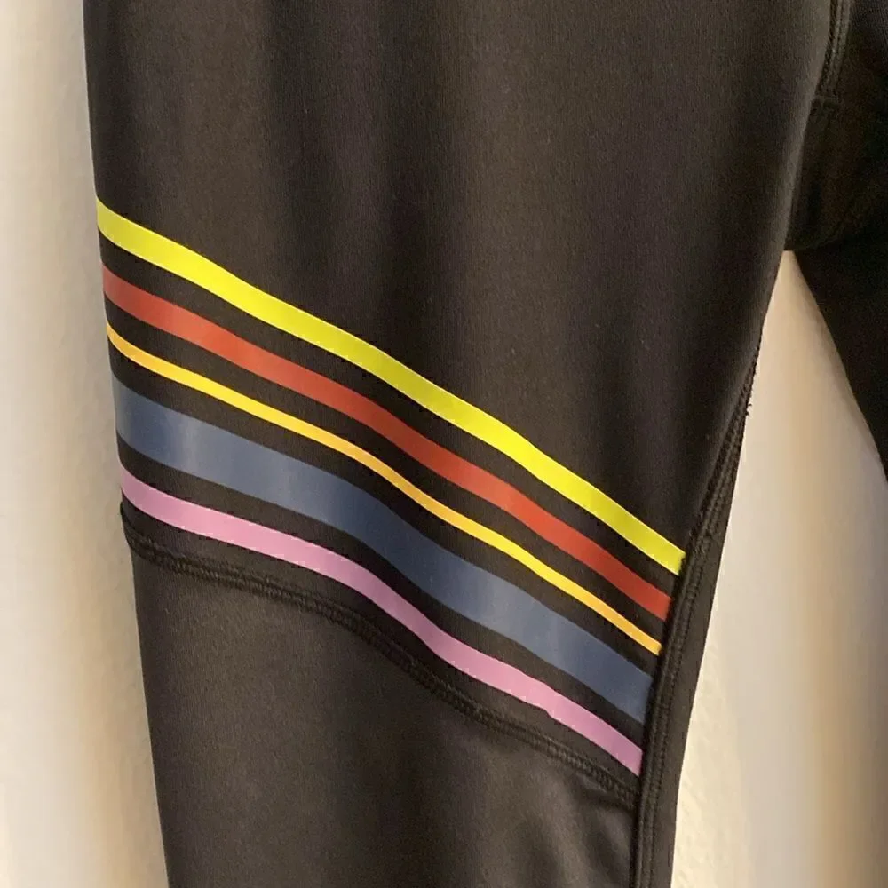 Splendid Studio Core Strip Leggings Black Size Small